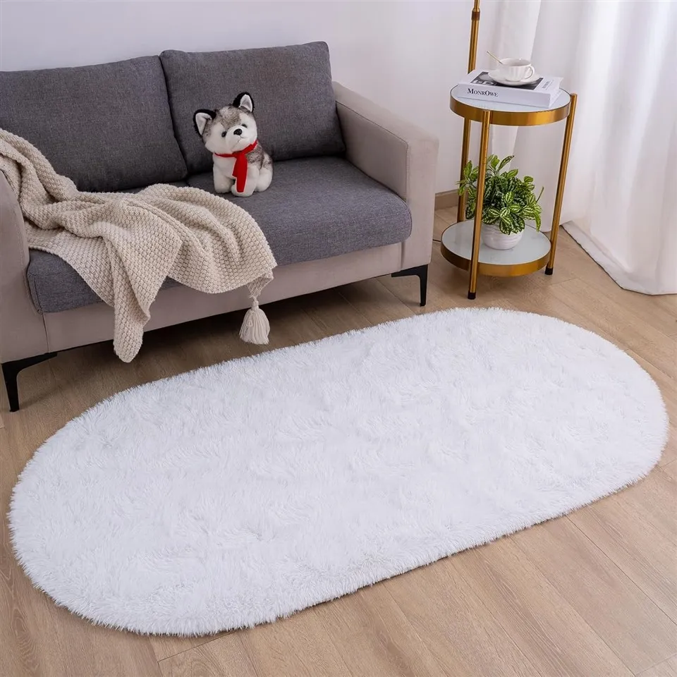 Pure White Plush Carpet